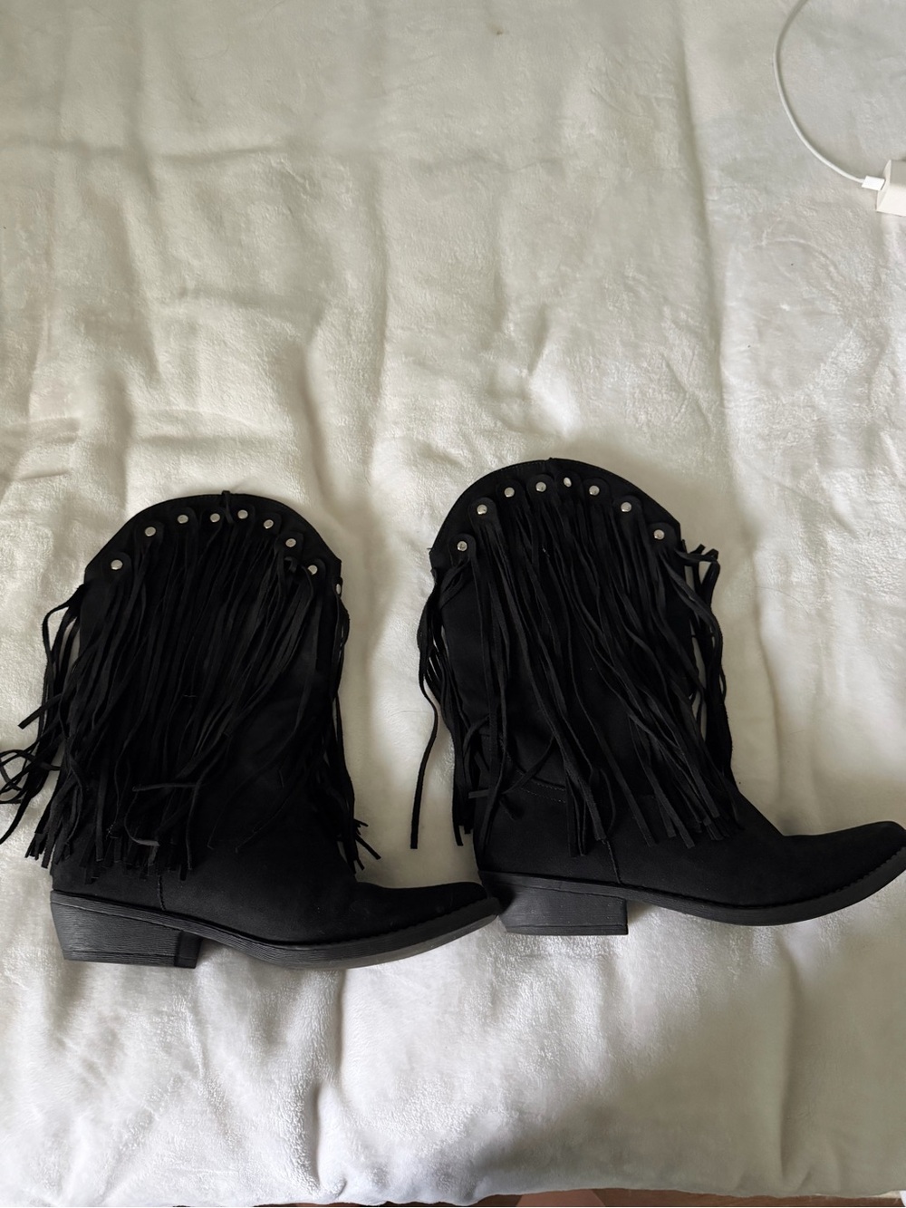 Fringe Western Ankle Boots - me too
